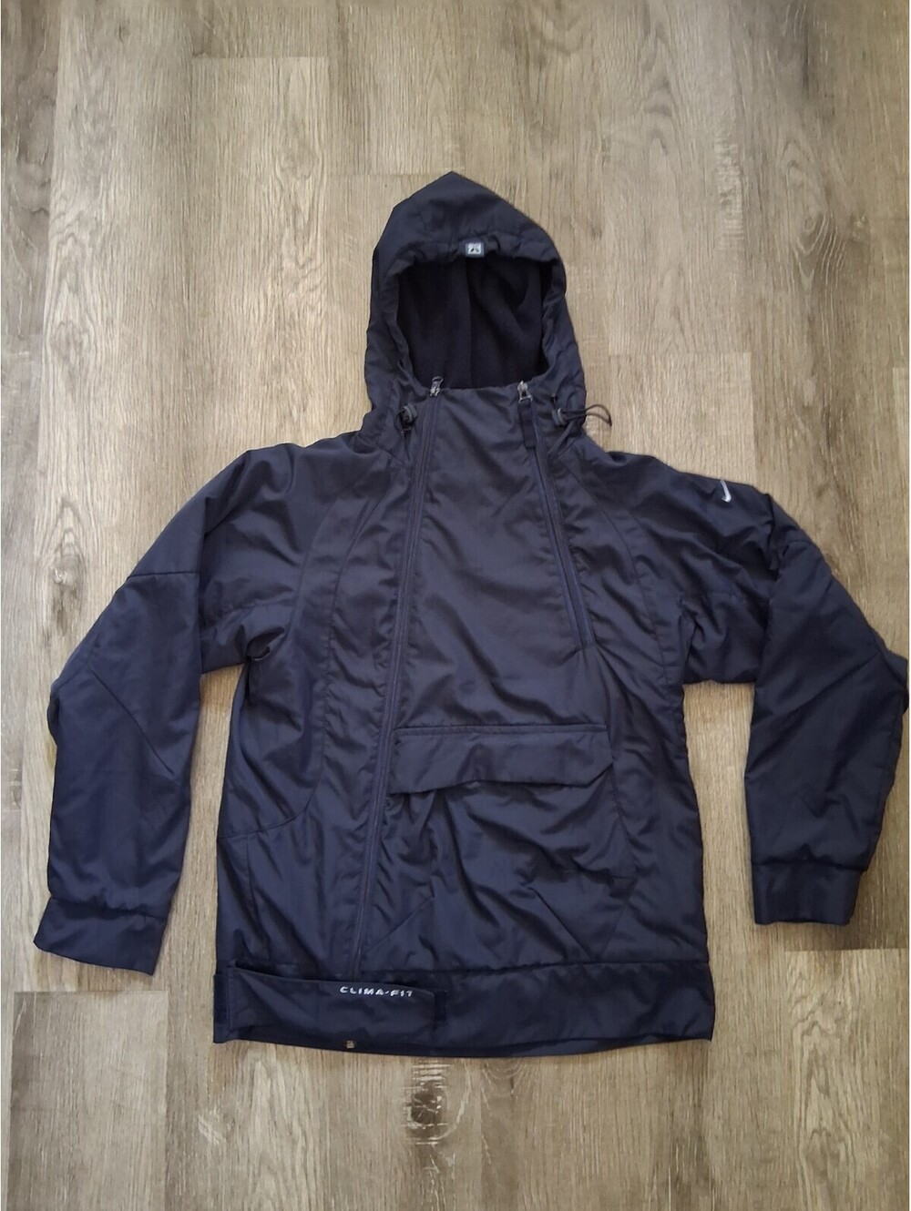 VTG Nike Men's Sm Navy Blue Clima-Fit Hooded Windbreaker Full Zip Jacket Y2K